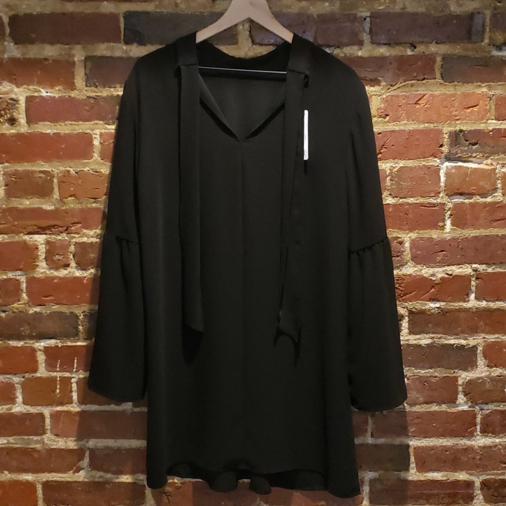 Mango Flute Sleeve Dress